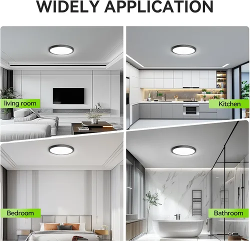 Miniatura 7 de MODERN Lámpara de Techo LED de Montaje al Ras de 28W 3100lm, Luz de Techo LED Súper Delgada de 12 Pulgadas, Luz de Techo LED Luz de Día 5000K