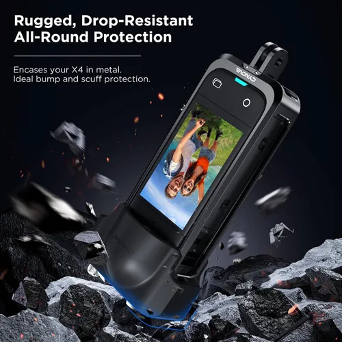 Miniatura 8 de CYNOVA Insta 360 X4 - Marco utilitario con cubierta de lente de silicona para accesorios Insta360 X4, compatible con protector de lente
