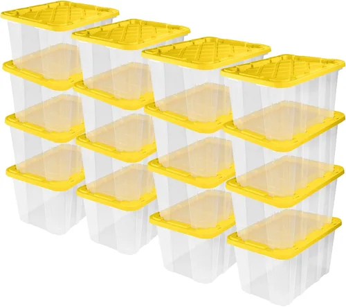 Miniatura 10 de Sterilite Paquete de 6 contenedores industriales, contenedores de almacenamiento de plástico con tapas, 17 galones, contenedores organizadores