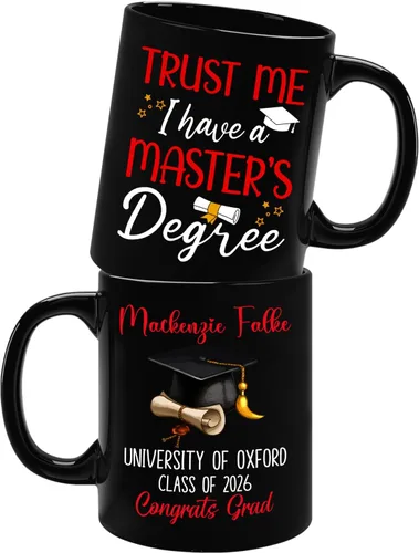 Miniatura 8 de Ever A Global Pandemic Couldn't Stop Me Taza de café de regalo para amigos graduados, taza de café negra de graduación personalizada con nombre