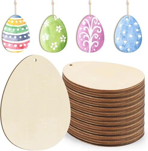 Miniatura 21 de Adornos de madera para árbol de Navidad para pintar, decoración de Navidad y Acción de Gracias, recortes sin terminar, 24 piezas de 3.5 x 3