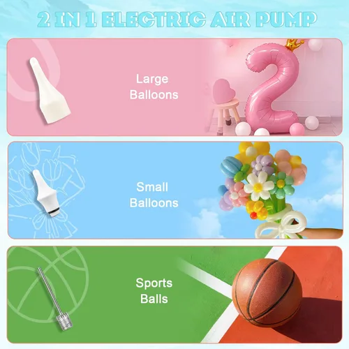 Miniatura 5 de AXHJ Bomba eléctrica de bola para pelotas deportivas, bomba de baloncesto eléctrica de inflado ultrarrápido con batería recargable de 1800 mAh