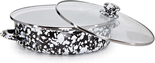 Miniatura 2 de Golden Rabbit Sartén para saltear esmalte, 5 cuartos de galón, Black Swirl