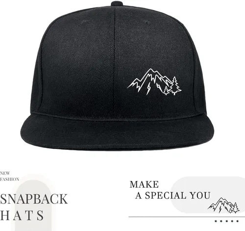 Miniatura 2 de Negi Snapback Hats for Mens Hat Fitted Mountain Gaming Trucker Dad Black Flat Bill Adjustable Baseball Cap Brim