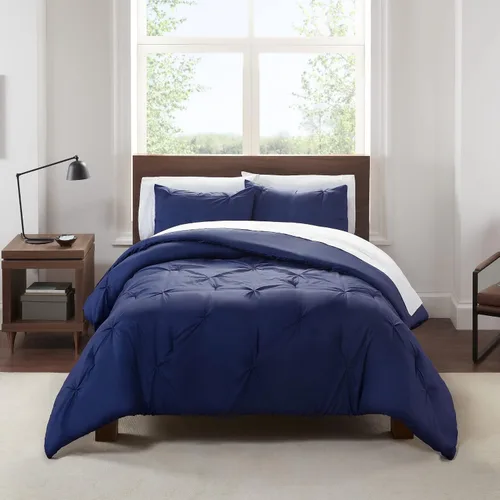 Miniatura 10 de SERTA Simply Clean - Juego de edredón hipoalergénico de 3 piezas, suave, ligero, plisado, tamaño matrimonial/queen, gris