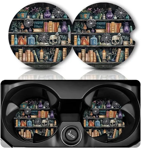 Miniatura 19 de Yonlevres Posavasos de automóvil para portavasos de automóvil, tapete de goma antideslizante de 2.75 pulgadas con muesca para el dedo, paquete de 2