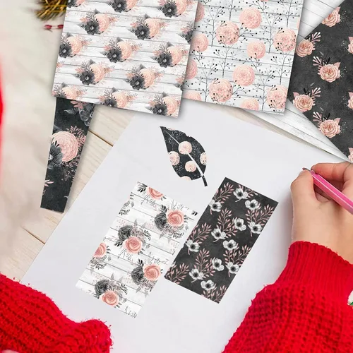 Miniatura 3 de Papel de álbum de recortes de 12 x 12 pulgadas, 24 hojas de manualidades decorativas de origami, impresión de doble cara, decoración de álbum