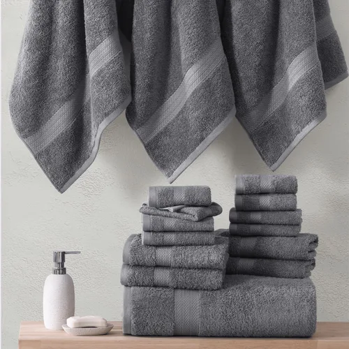 Miniatura 5 de Lane Linen Juego de toallas de baño de 100% algodón - Producido de manera sostenible, 18 piezas para el baño - 6 toallas de mano, 8 toallitas, 4