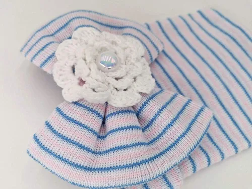 Miniatura 5 de HUIXIANG Gorro para recién nacido de algodón suave para niña, con gorro de lazo grande, bebé