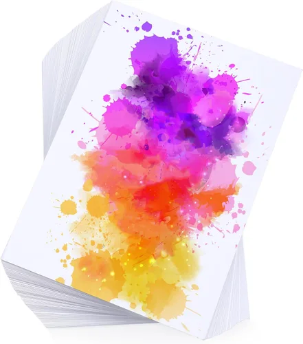 Spiareal 100 hojas de papel de acuarela de 5 x 7 pulgadas, a granel, 140 libras/300 GSM, papel de construcción blanco, prensa en frío, algodón en