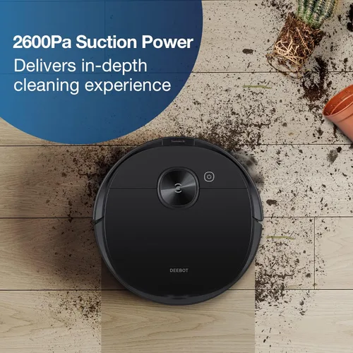 Miniatura 6 de ECOVACS Deebot N8 Pro+ Robot aspirador y limpiador de trapeador, con estación de vacío automático, succión de 2600 Pa, navegación LiDAR basada