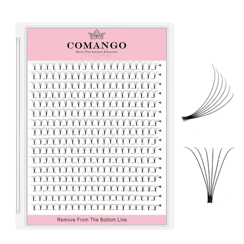 Miniatura 39 de CoMango Extensiones de pestañas de volumen 3D/4D/5D/6D/10D, grosor de 0.003 in, rizo C/D, tallo corto de 0.315-0.591 in, extensiones de pestañas