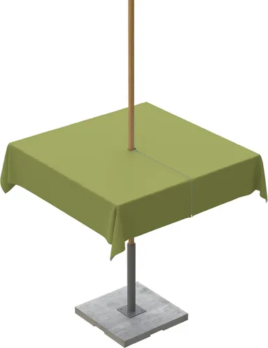 QueenKer Mantel de exterior verde oliva con agujero para sombrilla y cremallera, mantel de color sólido para mesas cuadradas, colección de mesa