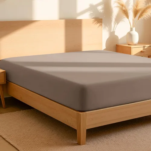 Miniatura 14 de Bare Home Sábana bajera ajustable 100 % algodón orgánico tamaño Queen, tejido de percal crujiente, ligera y transpirable, sábana bajera de bolsillo