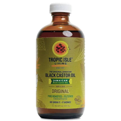 Tropic Isle Living Aceite de Ricino Negro Jamaiquino 8oz - Para el Crecimiento del Cabello, Acondicionamiento de la Piel, Cejas y Pestañas, Cuidado