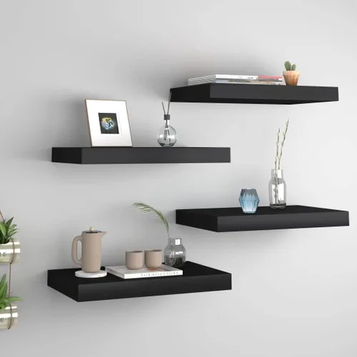 Miniatura 67 de Estantes flotantes de pared, juego de 4 estantes decorativos para montar en la pared, estante colgante con soportes invisibles para decoración
