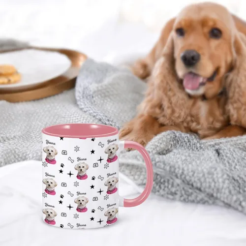 Miniatura 6 de Taza personalizada para perro, divertida taza de café con nombre de foto de mascota, taza de cara de perro de 11 onzas, taza personalizada