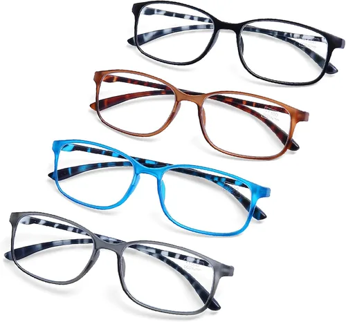 Miniatura 9 de AQWANO Blue Light Blocking Reading Glasses Women Men, Lightweight Flexible TR90 Computer Readers Unbreakable Cheaters Glasses Paquete de 4