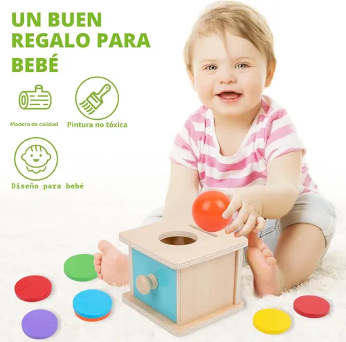 Miniatura 6 de Adena Montessori Juguetes Montessori para bebés y niños pequeños Caja de Monedas para bebés de 6-12 meses, 1 año, 2 años