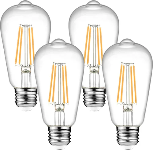 Miniatura 11 de Ascher – Bombillas LED regulables con diseño vintage, rosca Edison, 6 vatios equivalentes a 60 vatios, luz blanca fría brillante 4000K, CRI de 80+