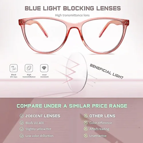 Miniatura 3 de Paquete de 5 lentes de lectura para mujer, lectores de luz azul, bisagras de resorte, anteojos, comodidad ligera para usar todo el día