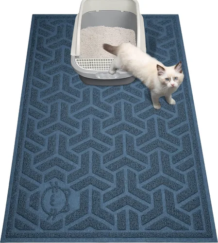 Miniatura 9 de UPSKY Tapete de arena para gatos, tapete suave para patas de gatito, tapete grande para caja de arena de 35 x 24 pulgadas, control de dispersión