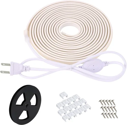 Miniatura 2 de Tira de luces LED AC 110V 120V 3.28 pies con enchufe estadounidense, tira de luces LED cortables IP67 impermeable para decoración del hogar