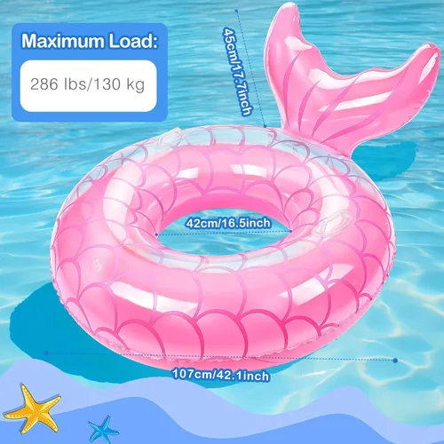 Miniatura 7 de MoKo Anillo de natación inflable, lindo flotador de piscina, decoración de tubo, tubos de natación, piscina al aire libre, playa, flotadores de Rosa