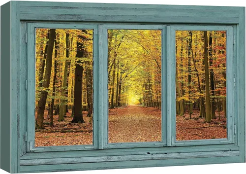 Miniatura 23 de Cuadro decorativo con diseño de ventana moderna blanca con vista, de la marca Wall26®