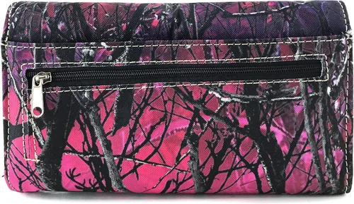 Miniatura 4 de Zelris Camouflage Shine Glow Cross Wings - Cartera cruzada de tres pliegues para mujer