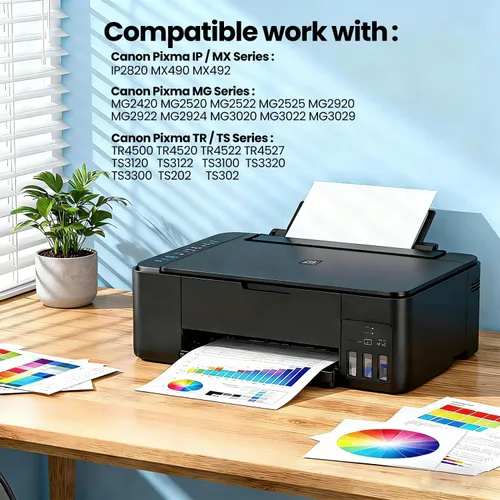 Miniatura 2 de Paquete combinado de repuesto 245XL 246XL para tinta Canon 245 y 246 (negro, tricolor) Uso con impresora Pixma MG2522 TS3122 TS3322 MX490 TR4520