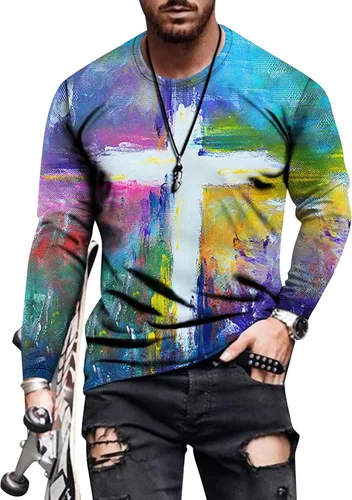 Camisetas de manga larga para hombre camisetas gráficas para hombre estilo vintage ajustadas informales deportivas para entrenamiento atléticas