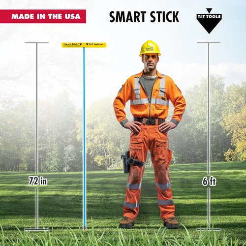 Miniatura 5 de T&T Tools Sonda de Suelo de Metal Smart Stick de 72 Pulgadas – Varilla de Metal Redonda Resistente de 3/8" con Mango en T para Penetrar el Suelo