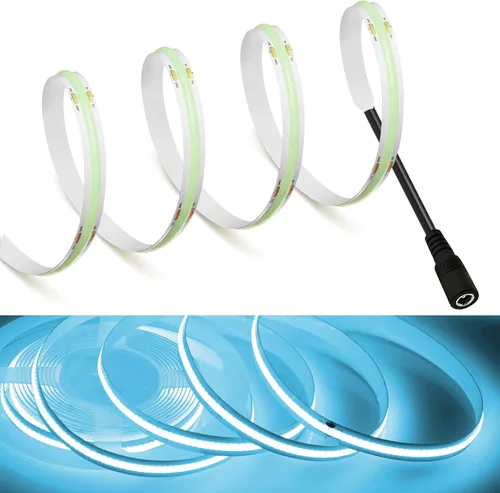 Miniatura 31 de MDee】Tira de luces LED COB de 3000K blanco cálido 1.64 pies/0.5m 5V cinta de luces LED flexibles CRI 90+ 800LM/m 320LEDs/m para decoración
