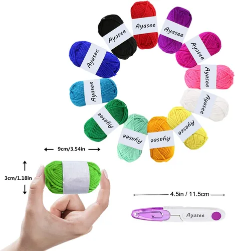 Miniatura 3 de Hilo de tejer telar Crochet Swift Hilo de fibra Bola de lana Winder Kit de herramientas de bricolaje (13)