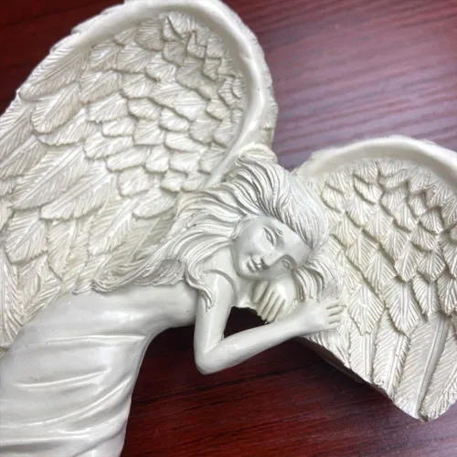 Miniatura 5 de SIQITECHNO Marco de puerta, adornos de estatuas de ángel, escultura envejecida, esquina izquierda o derecha, manualidades de pared, adorno vintage