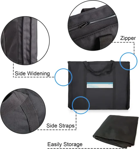 Miniatura 3 de JJRING Dacron - Bolsa ligera para portafolio de arte, 19.6 x 25.6 pulgadas, para 18 x 24 pulgadas, funda de almacenamiento negra para póster