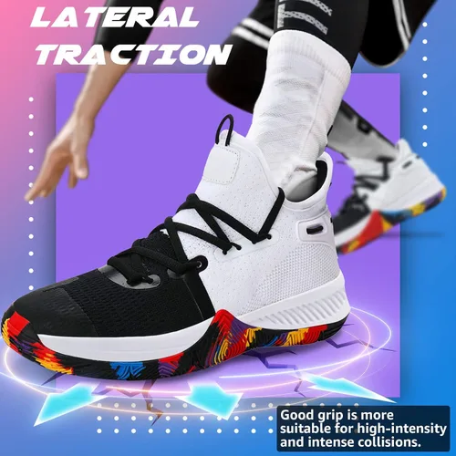 Miniatura 3 de WETIKE - zapatillas de básquetbol antideslizantes para niños y niñas, zapatillas para correr al aire libre (niños pequeñosniños grandes)