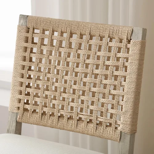 Miniatura 6 de LZAREAL Juego de 4 sillas de comedor estilo granja, con tapizado de tela de lino, sillas laterales decorativas, estilo moderno de mediados de siglo