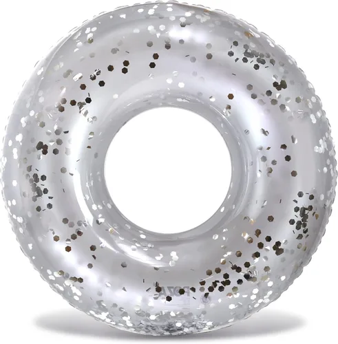Miniatura 38 de POZA Inflatable Pool Float Tube – Sparkly Confetti Swim Ring, Heavy Duty UV Resistant Inflatable Tube Pool Float for Kids & Adults – Multiple