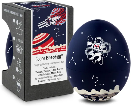 Space BeepEgg - Temporizador de huevos para hervir huevos - Olla musical para huevos suaves, medianos y duros, aptos para alimentos, temporizador