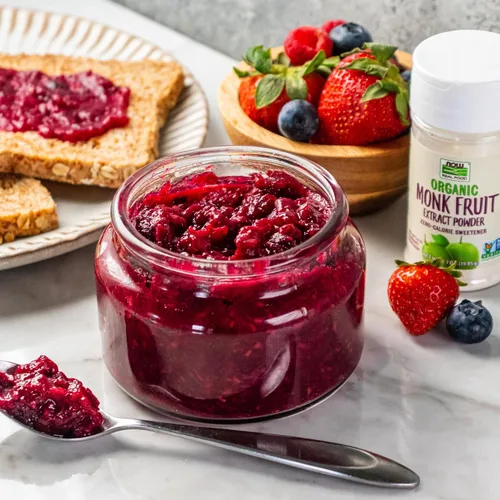 Miniatura 5 de NOW Foods, Extracto de fruto del monje en polvo certificado como orgánico, edulcorante con cero calorías, botella grande para servir con cuchara