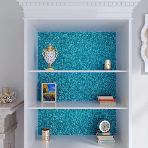Miniatura 3 de VaryPaper Papel tapiz azul con purpurina gruesa de 15.7 x 315 pulgadas, papel de contacto con purpurina azul, autoadhesivo, extraíble, decorativo