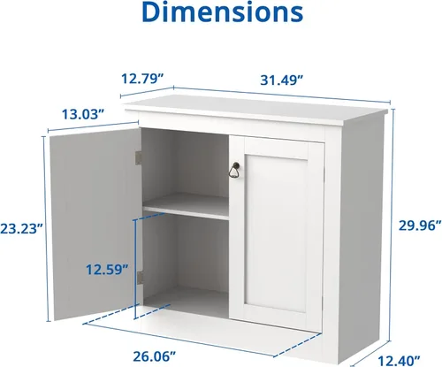 Miniatura 2 de Cozy Castle Gabinete de buffet con almacenamiento – Armario de almacenamiento de cocina, mesa consola de madera, cafetería, armarios decorativos