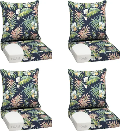Miniatura 145 de Arden Outdoor Deep Seat Cushion Set, 24 x 24 pulgadas, Cojín para exteriores resistente al clima, a la lluvia y a la decoloración para silla, sofá