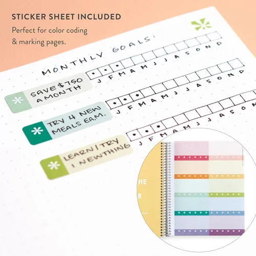 Miniatura 7 de Erin Condren 7x9 Floral Collage Coiled Notebook - dot grid, platinum coil