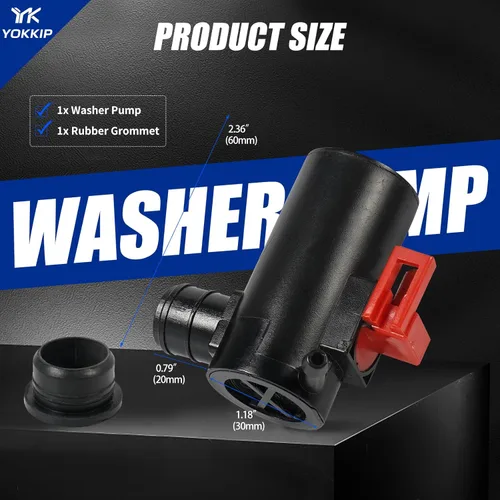 Miniatura 2 de Reemplazo de la bomba de lavado de parabrisas para Honda 02-06 CR-V, 84-11 Civic, bomba de líquido de arandela con ojal reemplaza OEM: 86611-AA010