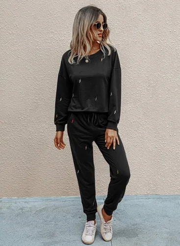 Miniatura 82 de Prettygarden - Conjunto de pijama de dos piezas para mujer, diseño de teñido anudado, sudadera informal de manga larga con pantalones largos, ropa