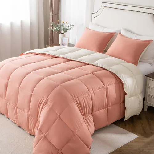 Miniatura 14 de KASENTEX - Juego de edredón individual/individual XL, reversible de doble color, plumón de ganso alternativo, ultrasuave, liviano, lavable a