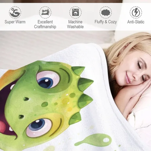 Miniatura 4 de Manta de forro polar de acuarela de selva, manta acogedora de franela de dinosaurio para niños, manta de dinosaurio de 30 x 40 pulgadas para sofá